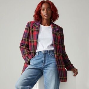 Emanuel Ungaro Oversize wool plaid bouclé blazer 🤩